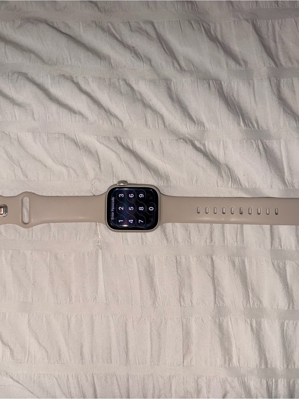 Apple Watch Gold Case with Beige Sport Band